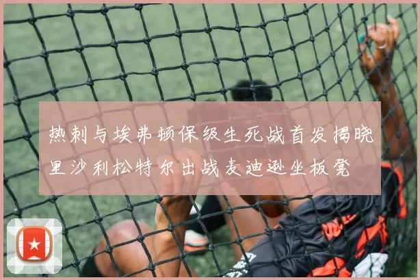热刺与埃弗顿保级生死战首发揭晓里沙利松特尔出战麦迪逊坐板凳